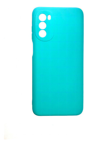Case Capinha Capa Silicone Premium Para Motorola Moto G82 Cor Verde Thiffany Veludo por Dentro