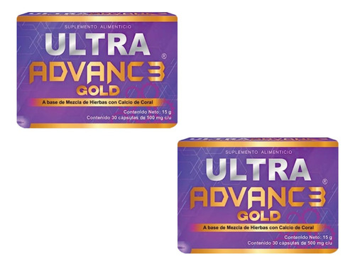 Ultra Advance Gold 30 Caps De 500 Mg 2 Piezas Sabor Sin Sabor
