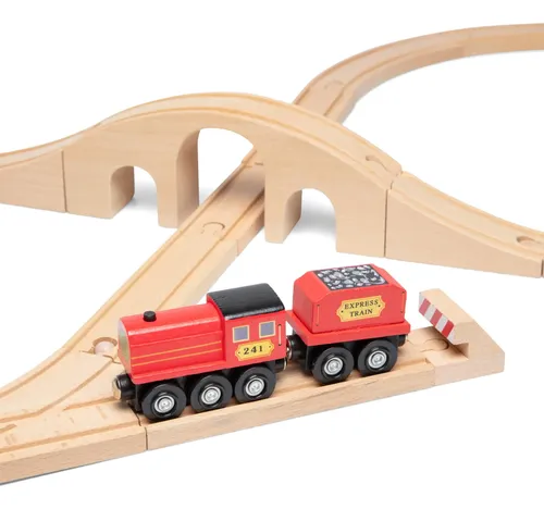 WOONEKY – 2 Piezas De Accesorios De Vía De Madera Para Trenes, Cambiador De Agujas, Compatibles Con Marcas Principales – Juguetes Educativos Expansibles