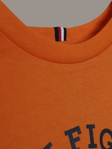 Polera Niño Con Logo Monotipo Naranja Tommy Hilfiger