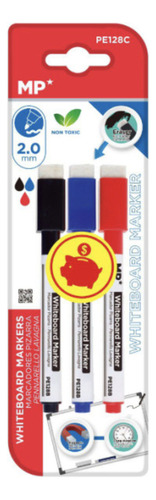 Marcador De Pizarra Con Borrador 3 Colores