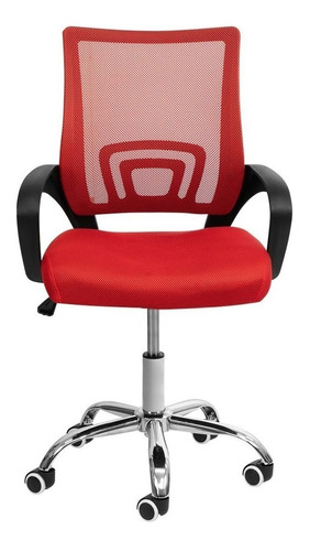 Silla de escritorio Onof SOE-01 ergonómica  roja con tapizado de mesh x 2 unidades
