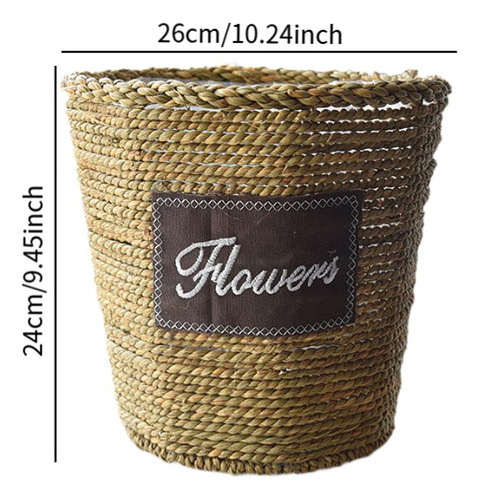 Maceta Tejida De Paja, Cesta De Flores, Cono Invertido