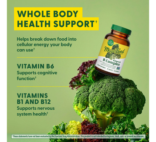 Megafood Balanced B Complex Complejo B 90 Tabs Sabor Sin Sabor