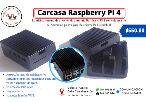 Carcasa Raspberry Pi 4 Aluminio 