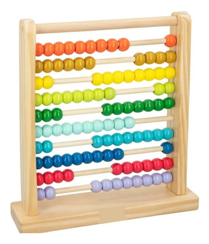 Abaco Arco Iris De Madera Juego Didáctico Para Niños Y Niñas Color Multicolor