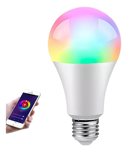 Lâmpada Smart Bulbo Led Wi-fi Inteligente Rgb C/ Ritmo Dubai Cor Da Luz Rgb