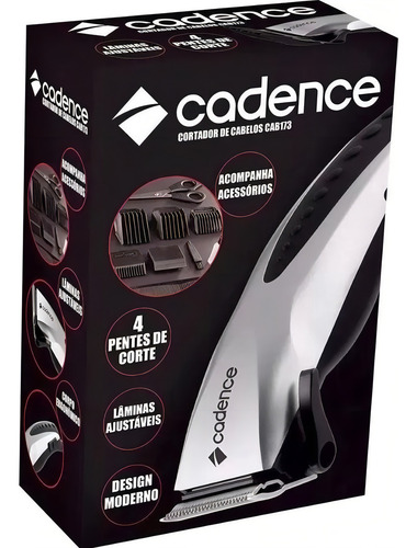 Máquina De Aparar Pelos E Barba Cadence Cab173 220volts Full Cor Prata/Preto 220V