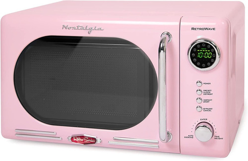 Nostalgia Nrmo7bk6a Pink Retro Horno Microondas 700w 20 L