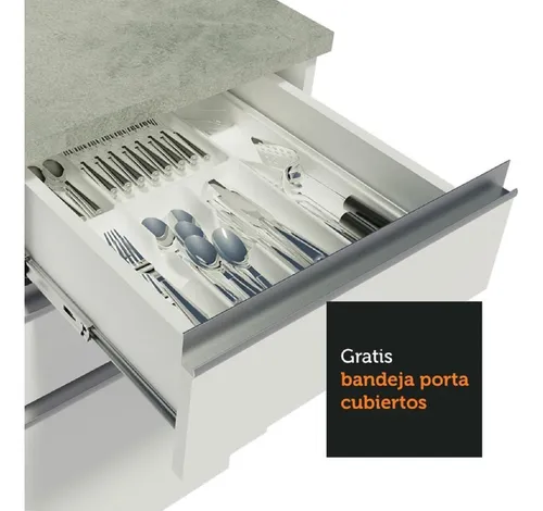 Cocina Integral Madesa Glamy Sin Mesón De Acero Con 120 Cm