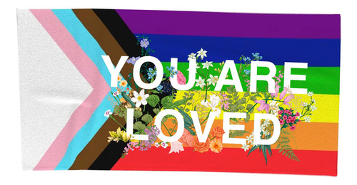 Toalla Pride Flags Orgullo Lgtbiq+ Microfibra Secado Rápido Color You Are Loved You Are Loved