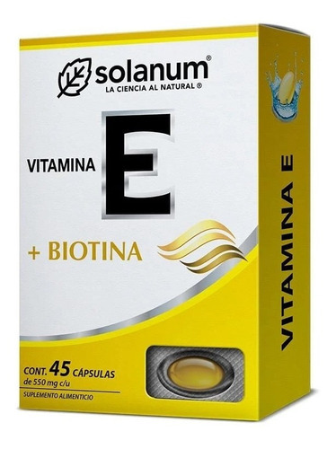 Solanum Vitamina E + Biotina 550mg 45 Caps