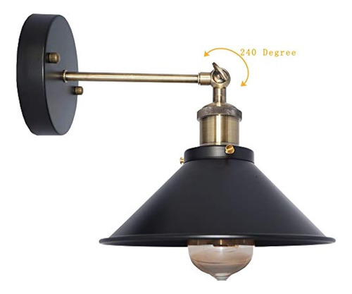 Brightess 240 Grados Ajustable Retro Granero Negro Colgante 