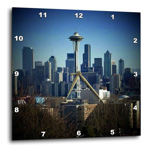 3drose Seattle Space Needle Y Downtown Reloj De Pared, 10 Po