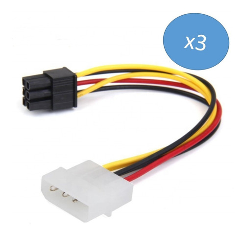 Cable Molex A 6 Pin Kit De 3 Unidades