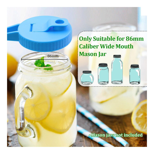 Dexspoeny 2pcs Mason Jar Vierte La Tapa De Pico Con Manija,