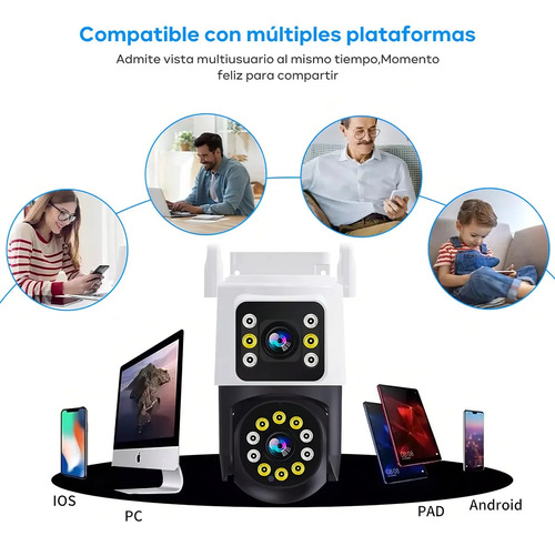 8mp Câmera Segurança Wifi Ip Ip66 Prova D'agua App Icsee Audio Bidirecional Inclui Visão Noturna Wifi 2.4g Dupla Lentes 2 Em 1