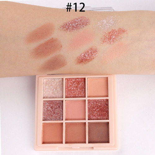 Paleta De Sombra De Ojos Cálida Y Colorida De 9 Colores, Pal
