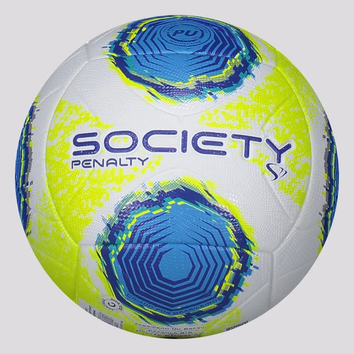 Bola De Futebol Penalty Society S11 R2 - Branca C/ Azul E Am