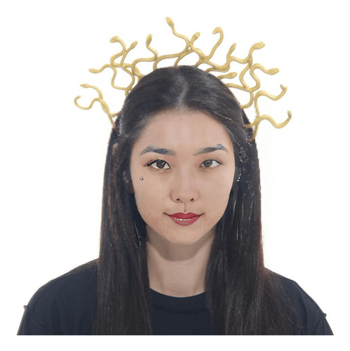 Tiara Halloween Medusa - Dourada Com Detalhes Em Cobras Cor Unica