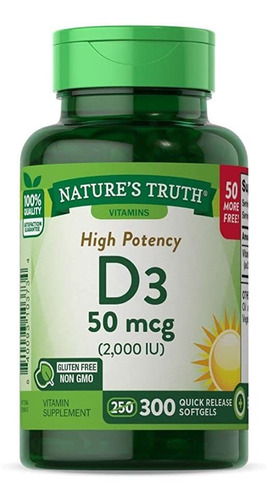 Vitamina D3 De La Verdad De La Naturaleza, 2.000 Ui, 1