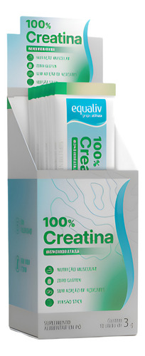 Creatina 100% Monohidratada Equaliv 10 Sachês Sabor Sem Sabor