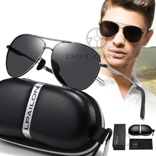 Lentes De Sol Original Para Hombres Aluminio Gafas Polarizadas Conducir De Alta  Calidad Uv400 Deportes De Playa