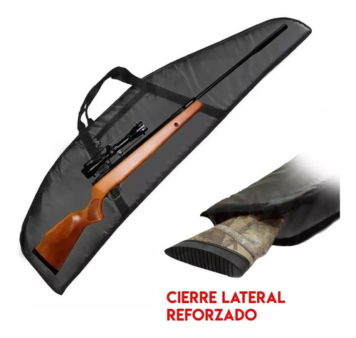 Imagen 3 de 10 de Funda Rifle 125 Cm Mira 4x40 Anti-recoil Balines Blancos