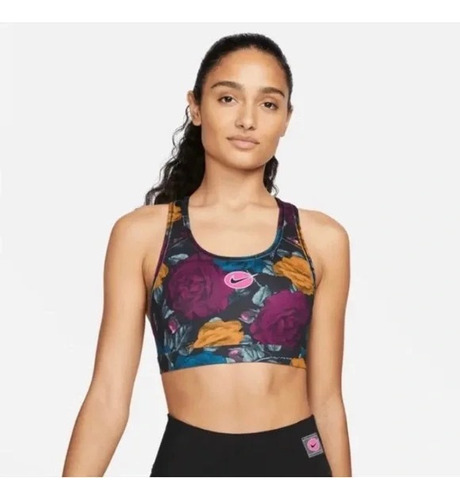 Top Nike Dama W Nk Df Swsh Strpy Ic Bra - Multicolor