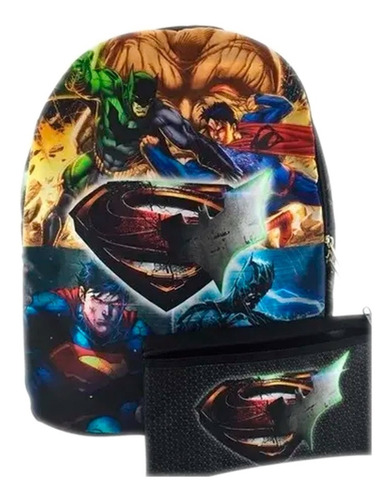 Morral + Cartuchera Comic Batman Vs Superman Maleta Nueva