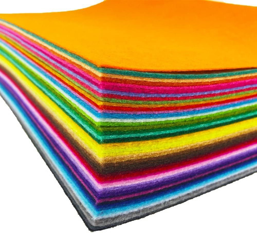 48 Hojas De Fieltro De Colores Surtidos, Paquete De Fieltro