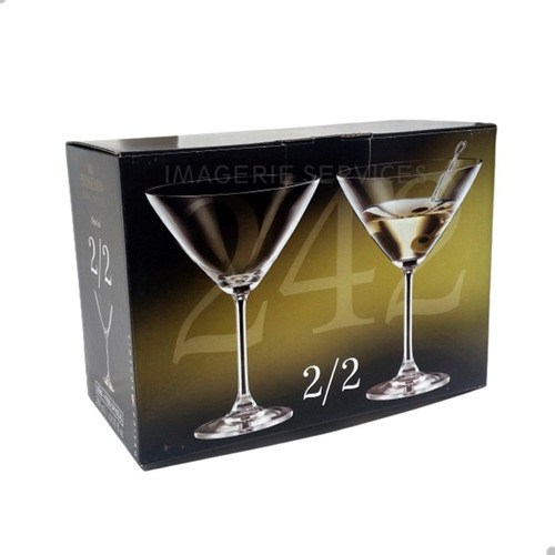 Set X 2 Copas Martini Cristal Bohemia Regalo Trago Coctel 