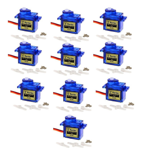 10 Piezas De Micro Servomotor Sg90 Arduino Servo 1.6 Kg