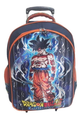 Kit Mochila De Rodinhas Dragon Ball Instinto Superior Tam G