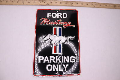 Mustang Parking Only Sign Aluminum Black 8  X 12  Ttq