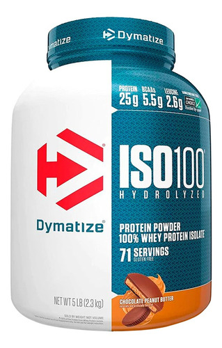 Suplemento en polvo Dymatize Nutrition  ISO-100 proteína sabor gourmet vainilla