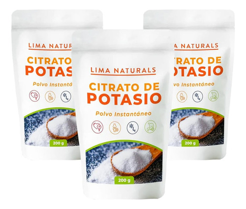 Citrato De Potasio Lima Naturals 200 G Pack X 3