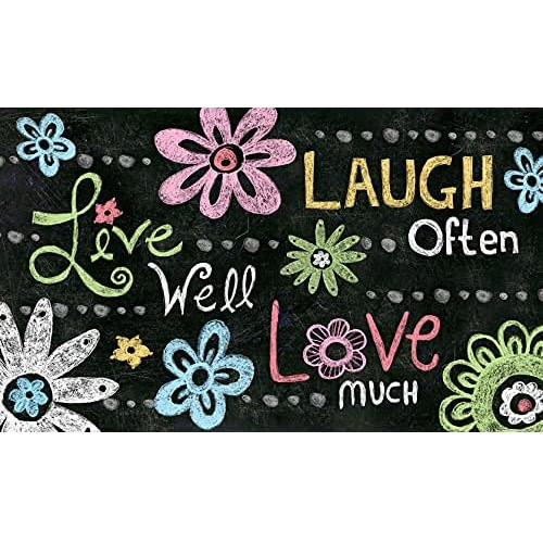 800184 Live Laugh Love - Felpudo Estándar Decorativo P...