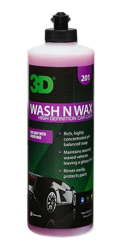 3d Wash N Wax Shampoo Concentrado Con Cera 500cc