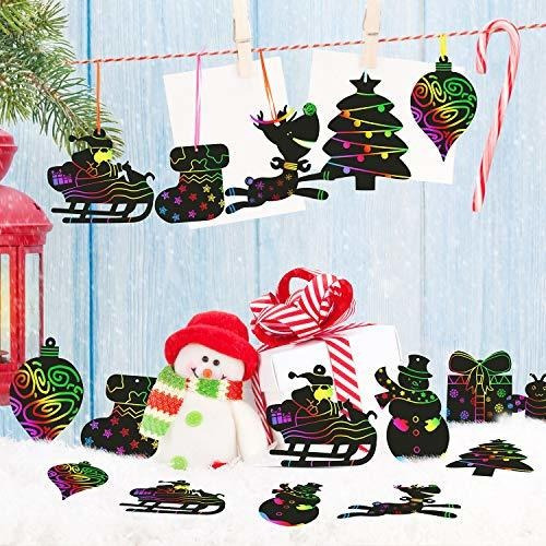 88 Piezas De Papel De Rascar De Navidad Color Brillant... 