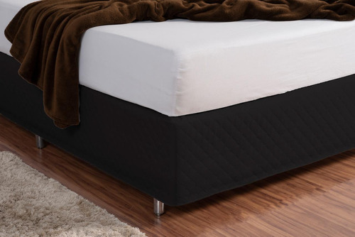 Saia Box Matelada Com Elástico Casal Preto