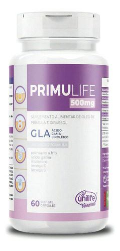 Primulife 500mg 60 Cápsulas - Unilife