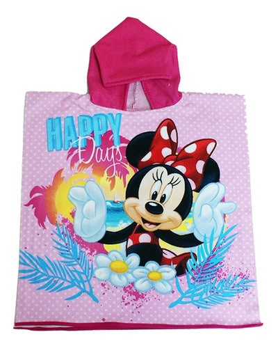 Poncho Toalla para Playa o Piscina Minnie Mouse Disney Bañador Minnie Mouse Culetín para Baño Rojo, 2 años 
