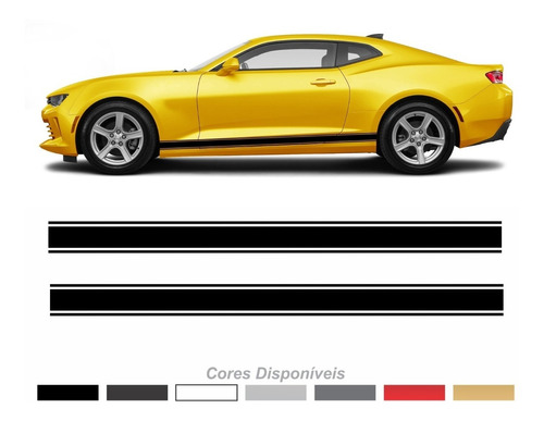 Par Adesivo Faixas Lateral Compatível Gm Camaro Cam04