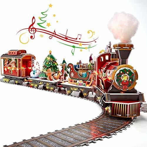 Rompecabeza - Rompecabezas 3d Led Santa Express Train Luces 