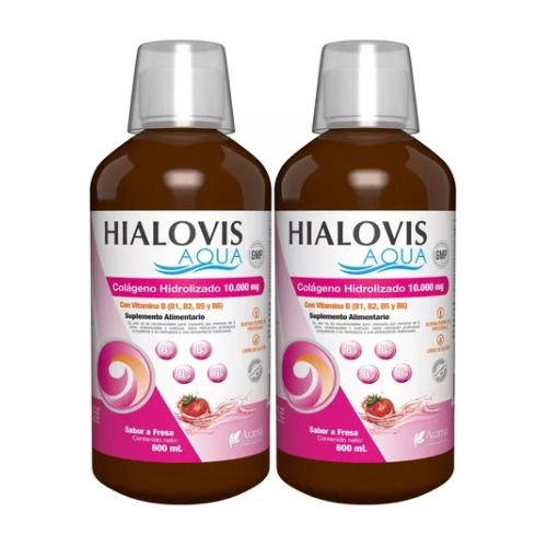 Pack 2 Hialovis Aqua Colágeno Hidrolizado Líquido 600 Ml C/u