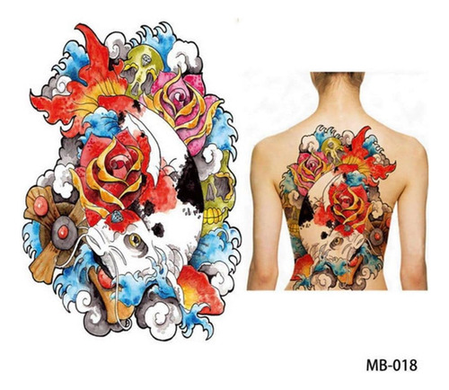 Leadigol Adesivos De Tatuagem Com Costas Completas, Tatuagem