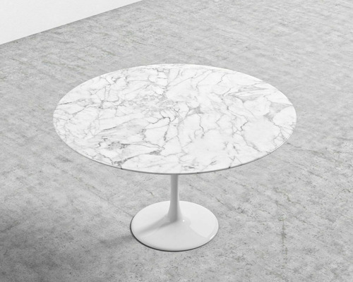 Mesa Comedor Tulip Mármol Circular 120 Cm
