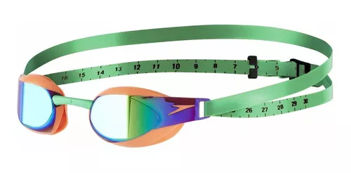 Anteojos Natación Unisex Speedo Fastskin Hyper Elite Mirror Verde/Naranjo