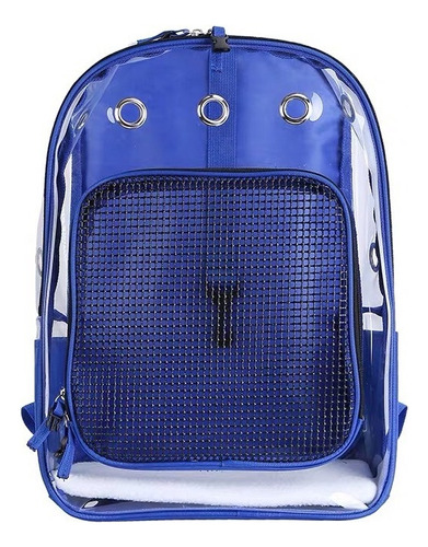 Mochila Para Passeio Pet Respirável Cor Azul